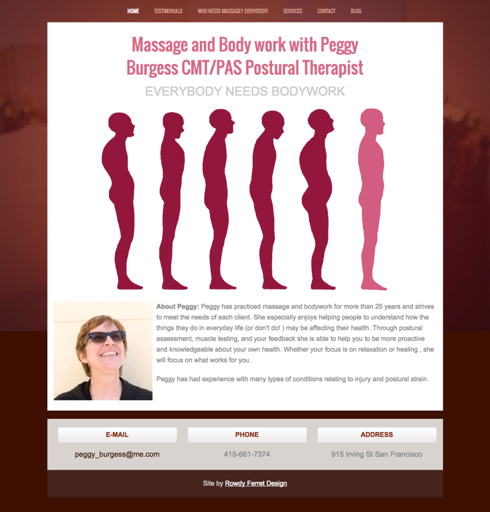 Peggy Burgess CMT Massage Bodywork Posture